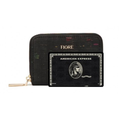 Fiore tarjetero de  Corcho Reciclado black