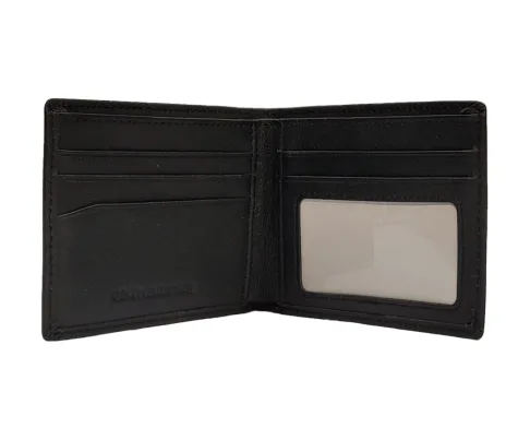 jeep billetera billfold de cuero negro