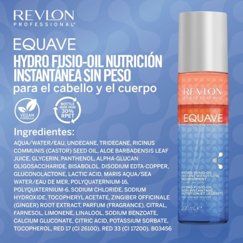 Revlon equave hydro fusio-oil instant weightless nourishment en spray para cabello y cuerpo